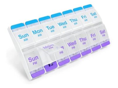 EZY DOSE Push Button 7-Day Pill Case, AM/PM