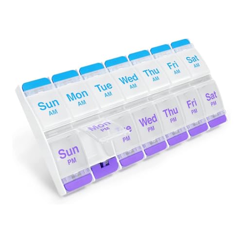 EZY DOSE Push Button 7-Day Pill Case, AM/PM