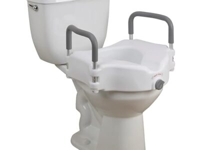Drive Medical 2-in-1 Raised Toilet Seat with Removable Padded Arms