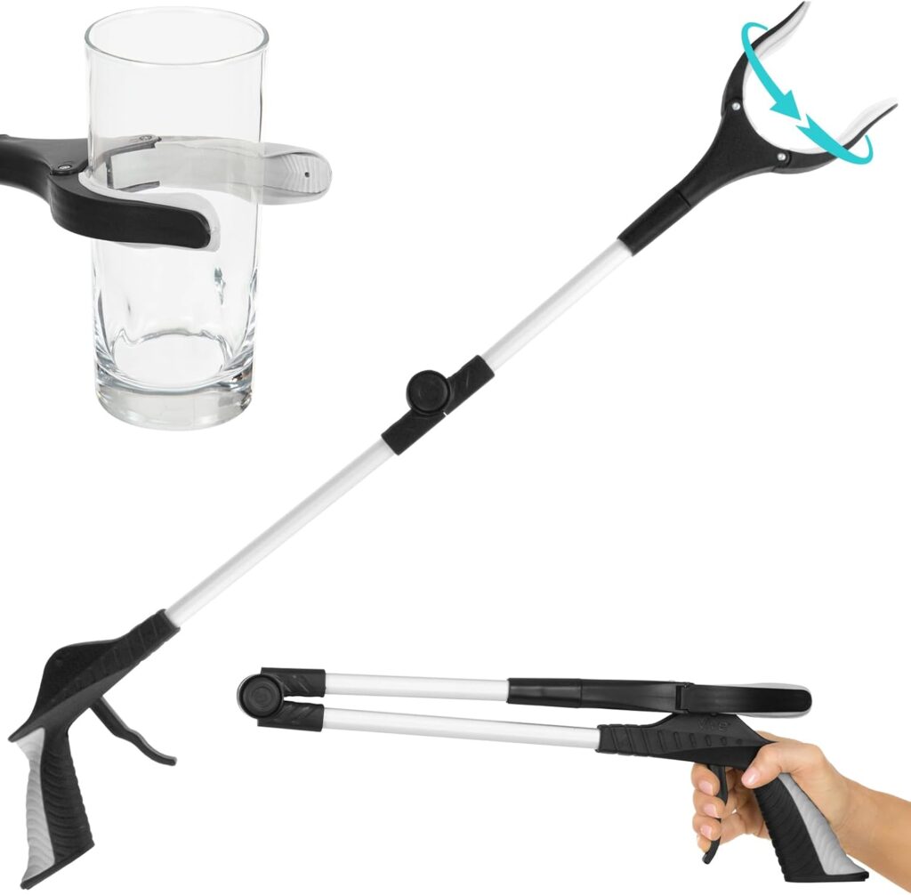 Vive 32″ Folding Grabber Reacher Tool with Rotating Jaw