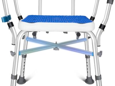 KingPavonini Shower Chair, 550 LB Heavy Duty with Arms and Back