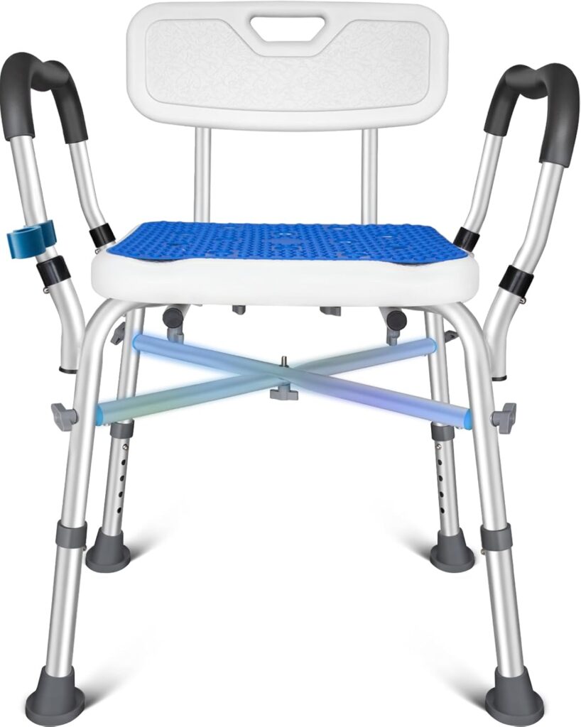 KingPavonini Shower Chair, 550 LB Heavy Duty with Arms and Back